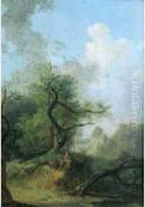 Personnage Dans Un Paysage by Louis-Gabriel Moreau the Elder