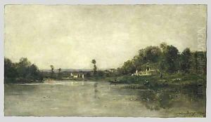On the Banks of the Oise 1864 by Charles-Francois Daubigny