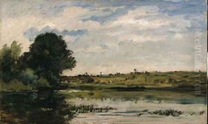 Au bord de la Seine by Charles-Francois Daubigny
