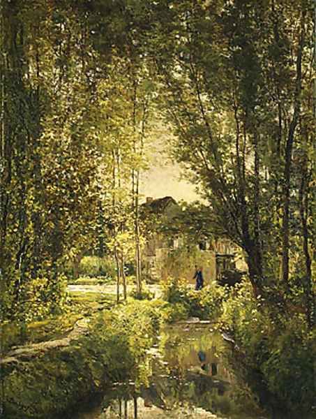 Landscape with a Sunlit Stream, ca 1877 - view 1