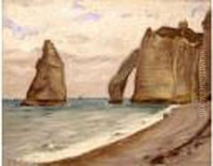 Falaises A Etretat by Etienne Moreau-Nelaton