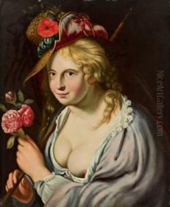 Del Xvii Secolo Ritratto Di Una Giovane Signora In Costume Di Pastorella