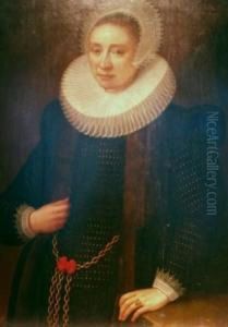 Elegant Lady Wearing A Millstone Ruff