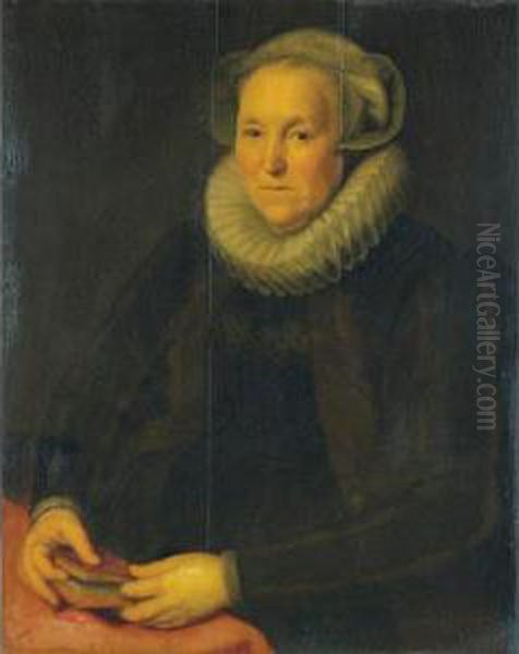 Portrait Of An Old Lady Holding A Book - view 1
