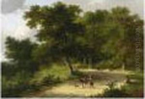 Travellers On A Country Road by Jan Evert Morel