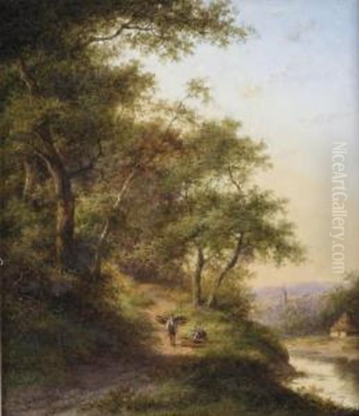 The Wood Gatherers Near A River - view 1
