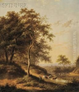 Shepherd Tending His Flock by Jan Evert Morel