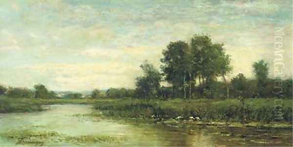 Herons au bord de l'etang - view 1