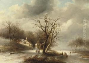 Along A Frozen Waterway by Jan Evert Morel