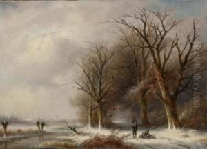 Houtsprokkelaars In Winterlandschap