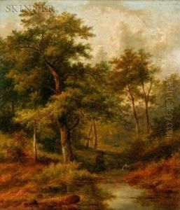 Visitors By A Woodland Stream by Jan Evert Morel