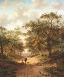 Evert. A Sabulous Drive With Resting Peasants by Jan Evert Morel