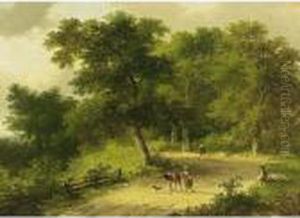 Travellers In A Wooded Summer Landscape Travellers In A Wooded Summer Landscape