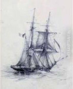 "goelette Francaise Faisant Route". by Antoine Leon Morel-Fatio