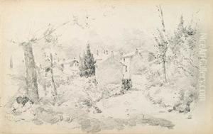 Nina En Las Afueras De Un Pueblo by Jose Moreno Carbonero