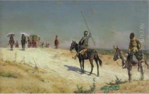Don Quixote Halting The Caravan by Jose Moreno Carbonero