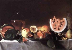 Still-Life with Fruit and a Carafe of White Wine c. 1615
