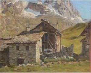 Paesaggio Montano Con Baite by Mario Moretti Foggia