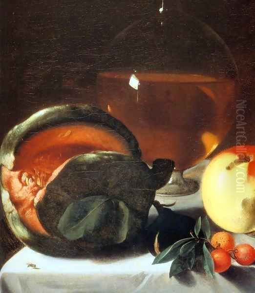 Still-Life with Fruit and a Carafe of White Wine (detail) - view 1