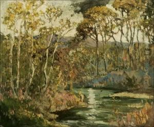 Wooded River Landscape by Mary Deneale Morgan