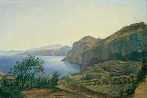 An Der Kuste Der Insel Capri. 
Unten Mitte Der Nachlasstempel. Ol Auf Karton. H 34; B 51 Cm. 
Provenienz: Aus Dem Nachlas Des Kunstlers; Galerie J.p. Schneider Jr., 
Frankfurt/main. by Carl Morgenstern