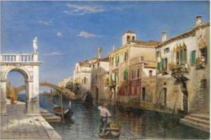 Gondolas On A Canal, Venice