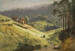 Heuernte Im Tal by Friedrich Ernst Morgenstern