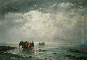 Die Ruckkehr Vom Fischfang.
Signiert Und Datiert Unten Rechts: F.e. Morgenstern 1912. Ol Auf
Leinwand. H 84; B 120 Cm. by Friedrich Ernst Morgenstern