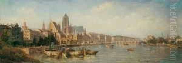 Blick Auf Frankfurt/main. 
Signiert Und Datiert Unten Rechts: F. Ernst Morgenstern. 1892. Ol Auf 
Leinwand. H 35; B 101,5 Cm. - view 1