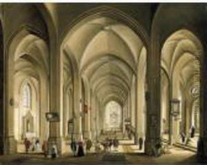 The Interior Of A Cathedral by Johann Ludwig Ernst Morgenstern