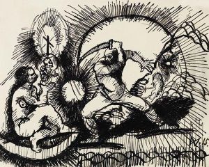 Totentanz Iv by Wilhelm Morgner
