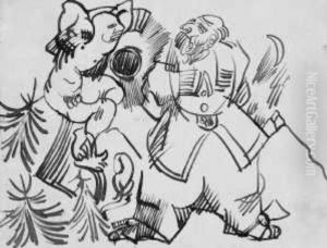 Gekreuzigter Und Pharisaer by Wilhelm Morgner