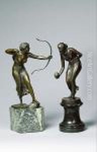 An Early 2th Century Bronze Figure Of A Female Archer by Georges Morin