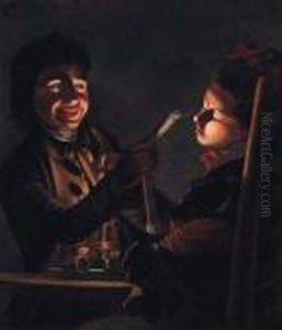 Children Playing With A Candle by Henry Robert Morland