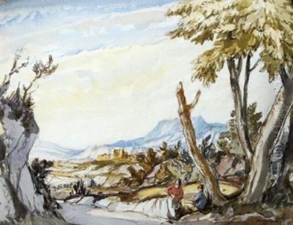 Italian Landscape With Trees - view 1