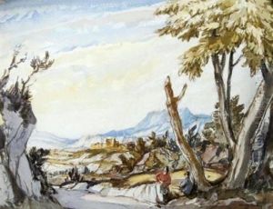 Italian Landscape With Trees by Harry Morley