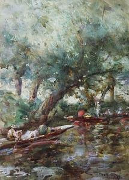 Punts On A Quiet Backwater - view 1
