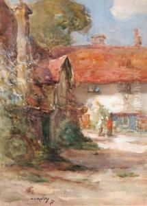 Untitled - The Old Village Square by Thomas William Morley