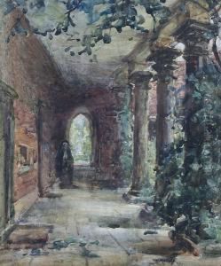 A Figure On A Cloister Walk by Thomas William Morley