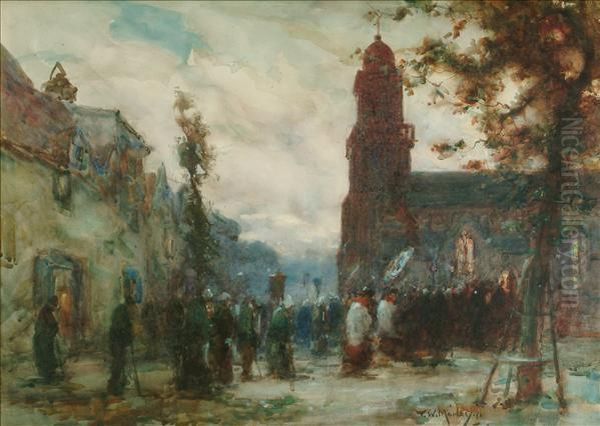 Processionbefore A Church - view 1