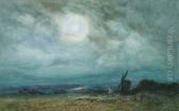 Tending To The Flock By Moonlight - view 1