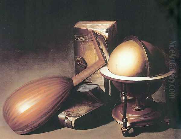 Still Life With Globe Lute And Books - view 1