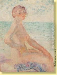 Jeune Femme Nue En Bord De Mer by Georges Morren
