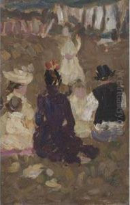 Seated Family In A Park