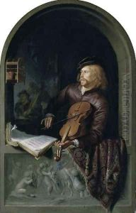 The Violin Player by Gerrit Dou