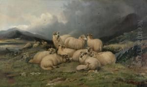 (fl.late 19thcentury) Sheep In A Highland Glen by Alfred Morris