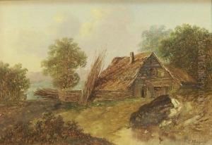 Cottage And River Scenes by Charles Morris