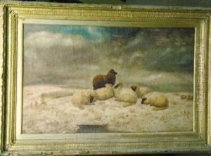 Sheep In A Winter Landscape Sheep In A Winter Landscape