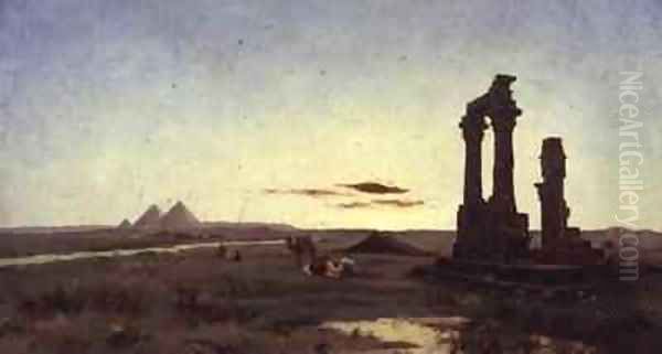 A Bedouin Encampment by a Ruined Temple - view 1