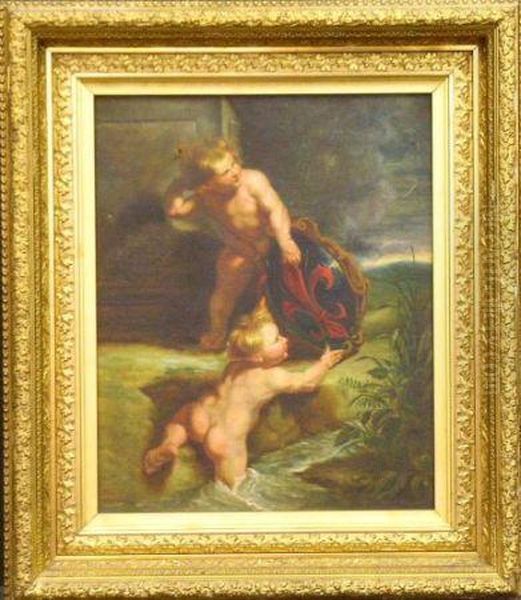 Putti With Shield, After Rubens - view 1